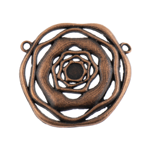 پایه گردنبند مسی طرح گل رز 39 mm