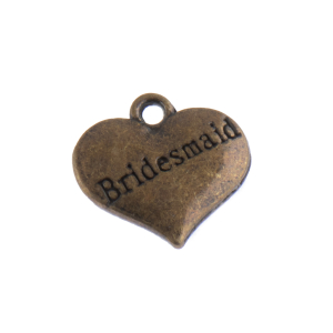 پلاک آویز  زرد قلم طرح قلب 14x15 mm