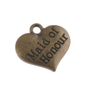 پلاک آویز زرد قلم طرح قلب 14x15 mm