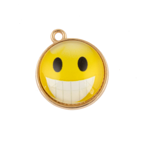 پلاک آویز رزینی طرح ایموجی 18 mm
