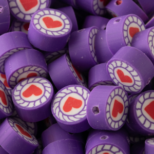 مهره فیمو طرح قلب سایز 8کد 54