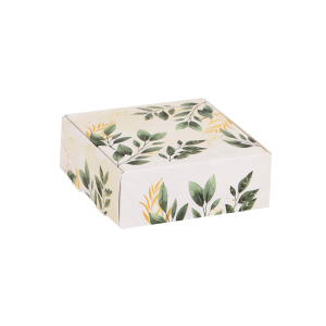 جعبه کیبوردی گلاسه طرح برگ سبز سایز 9×9×3/4